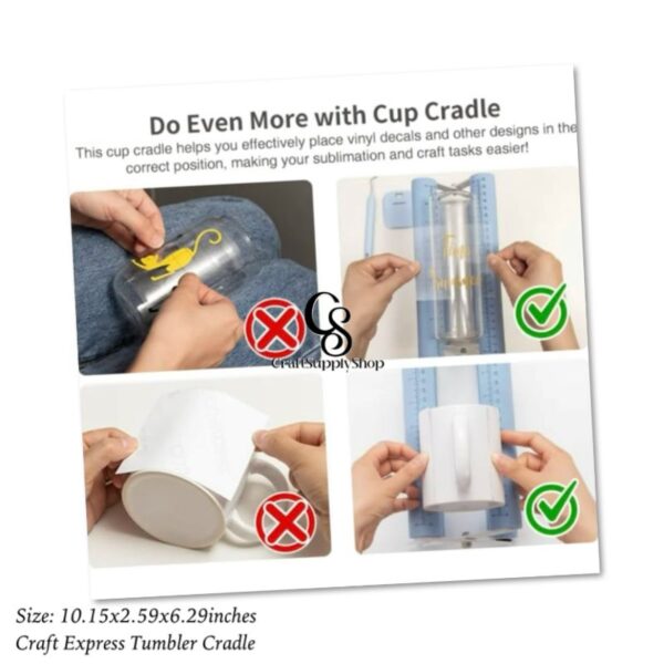 Craft Express Tumbler Cradle Holder for Crafting Blue with Foam Measuements and Adjustable Widths for Any Cups, Mugs, tumblers, Bottles, Vinyl Crafting