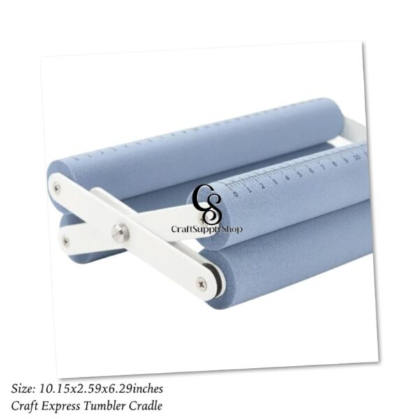 Craft Express Tumbler Cradle Holder for Crafting Blue with Foam Measuements and Adjustable Widths for Any Cups, Mugs, tumblers, Bottles, Vinyl Crafting