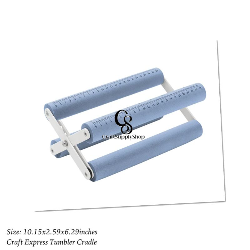 Craft Express Cup Cradle for Crafting Tumblers Cups Blue,Tumbler Cradle Holder with Measurement Foam (4) Craft Express Tumbler Cradle Holder for Crafting Blue with Foam Measuements and Adjustable Widths for Any Cups, Mugs, tumblers, Bottles, Vinyl Crafting