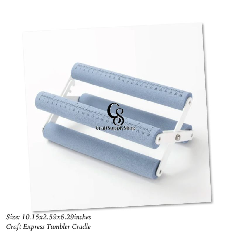 Craft Express Tumbler Cradle Holder for Crafting Blue with Foam Measuements and Adjustable Widths for Any Cups, Mugs, tumblers, Bottles, Vinyl Crafting