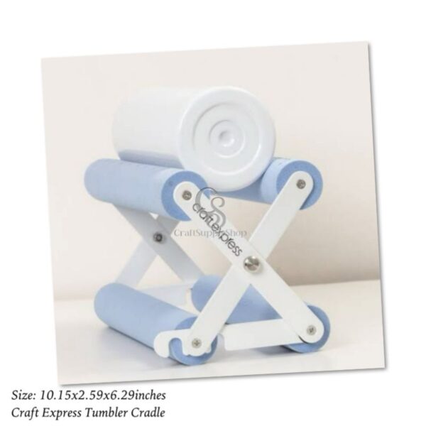Craft Express Tumbler Cradle Holder for Crafting Blue with Foam Measuements and Adjustable Widths for Any Cups, Mugs, tumblers, Bottles, Vinyl Crafting