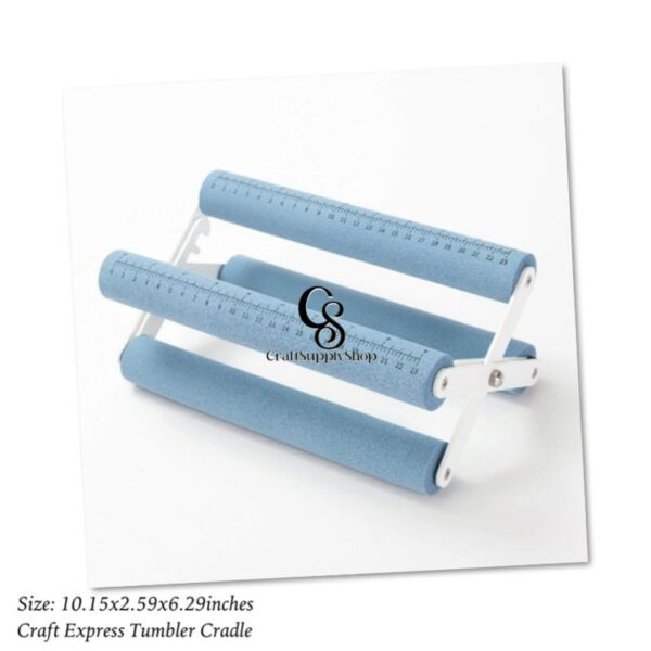 Craft Express Tumbler Cradle Holder for Crafting Blue with Foam Measuements and Adjustable Widths for Any Cups, Mugs, tumblers, Bottles, Vinyl Crafting