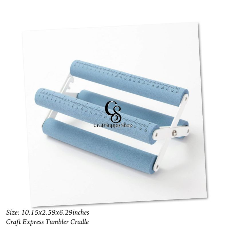 Craft Express Cup Cradle for Crafting Tumblers Cups Blue,Tumbler Cradle Holder with Measurement Foam (9) Craft Express Tumbler Cradle Holder for Crafting Blue with Foam Measuements and Adjustable Widths for Any Cups, Mugs, tumblers, Bottles, Vinyl Crafting