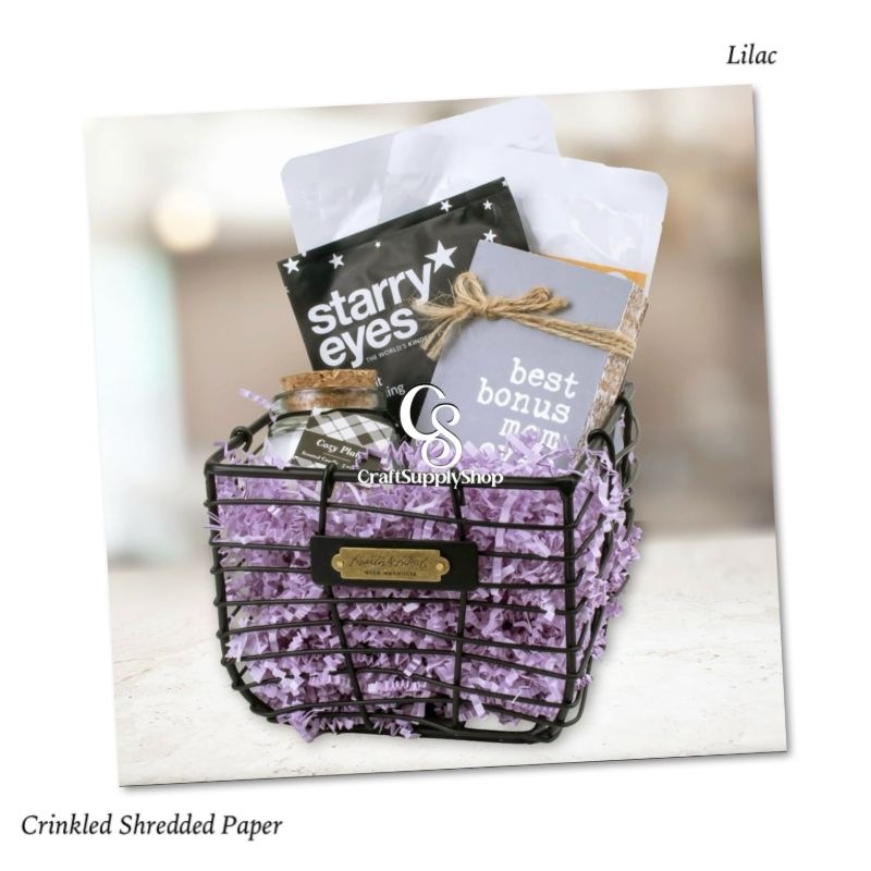 Crinkled Cut Shredded Paper - 100grams (4) Multiple Colour Crinkle Cut Filling Recycle Kraft Decorative Lafite Grass Paper Shredded Paper for Gift Box