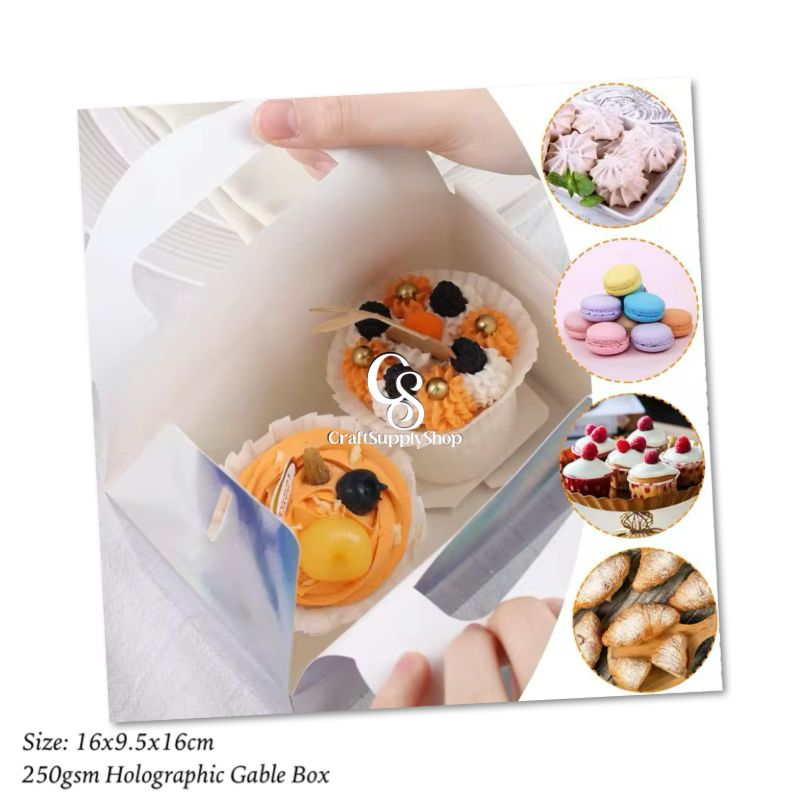 Hologram Shiny Rainbow Party Favor Boxes 10pcs Iridescent Silver Gift Gable Treat Boxes Candy Snacks Goodie Bags Cookie Box for Birthday Wedding Christmas Baby Shower