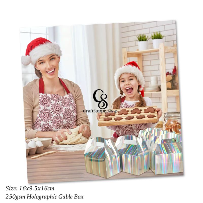 Hologram Shiny Rainbow Party Favor Boxes 10pcs Iridescent Silver Gift Gable Treat Boxes Candy Snacks Goodie Bags Cookie Box for Birthday Wedding Christmas Baby Shower