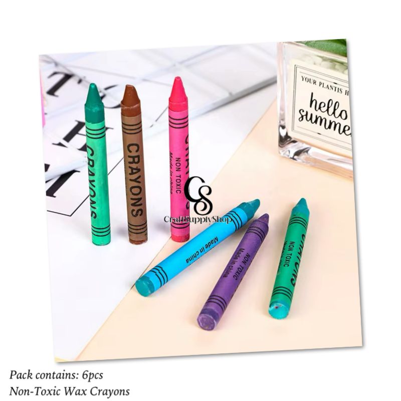 6Pack Non-Toxic Crayons Colorful Art Set Washable Drawing Crayons Kids Pastel Plastic Crayon, Crayon Graffiti Boxed Art Oil Paint Stick