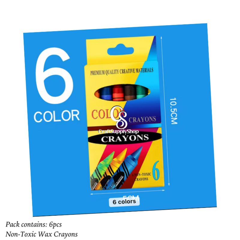 6Pack Non-Toxic Crayons Colorful Art Set Washable Drawing Crayons Kids Pastel Plastic Crayon, Crayon Graffiti Boxed Art Oil Paint Stick