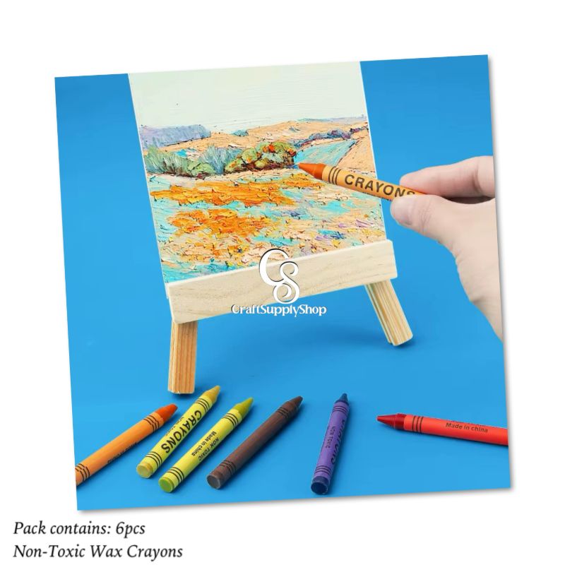 6Pack Non-Toxic Crayons Colorful Art Set Washable Drawing Crayons Kids Pastel Plastic Crayon, Crayon Graffiti Boxed Art Oil Paint Stick