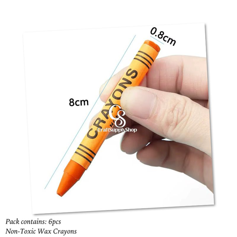 6Pack Non-Toxic Crayons Colorful Art Set Washable Drawing Crayons Kids Pastel Plastic Crayon, Crayon Graffiti Boxed Art Oil Paint Stick