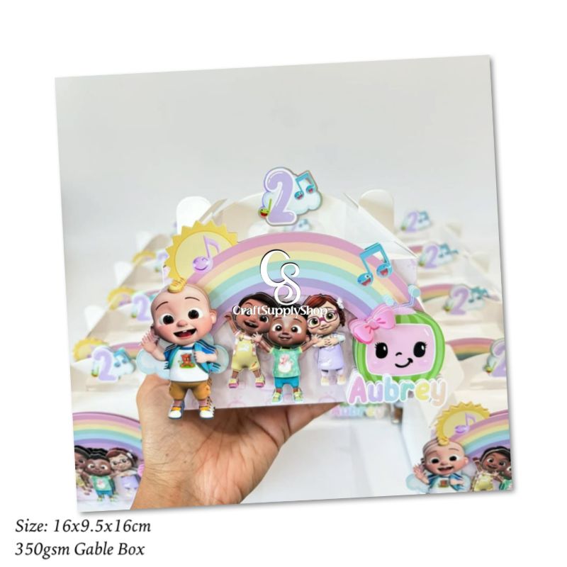 Coloured Laminated 350gsm Party Favor Treat Boxes, Goodie Boxes, Gable Paper Gift Boxes with Handles. Perfect for Birthday Party Baby Shower Decoration Supplies