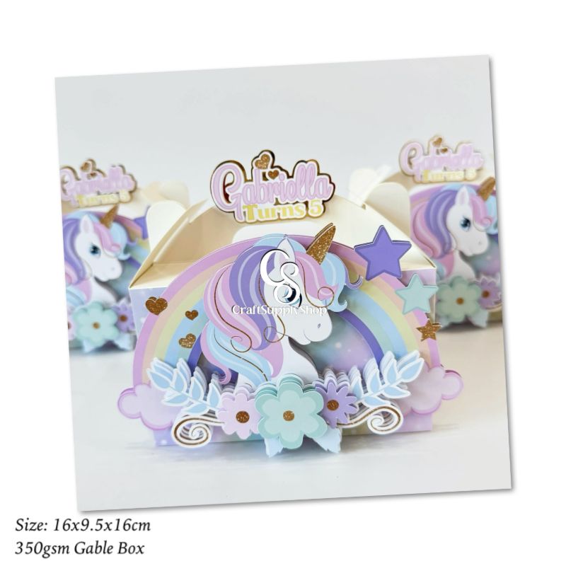 Coloured Laminated 350gsm Party Favor Treat Boxes, Goodie Boxes, Gable Paper Gift Boxes with Handles. Perfect for Birthday Party Baby Shower Decoration Supplies