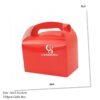 Red Coloured Laminated 350gsm Party Favor Treat Boxes, Goodie Boxes, Gable Paper Gift Boxes with Handles. Perfect for Birthday Party Baby Shower Decoration Supplies