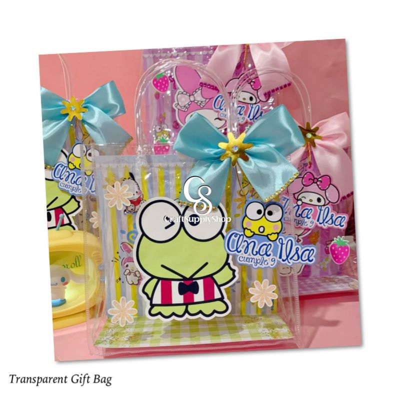 Clear Plastic Gift Bags with Handles - 9.06"x6.7"x2.76" Reusable PVC Tote for Party Favors,Wedding, Birthday, Baby Shower, Halloween, goodie Bags, Retail Shopping, Boutique, Treat Bags