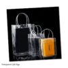 Clear Plastic Gift Bags with Handles - 9.06"x6.7"x2.76" Reusable PVC Tote for Party Favors,Wedding, Birthday, Baby Shower, Halloween, goodie Bags, Retail Shopping, Boutique, Treat Bags