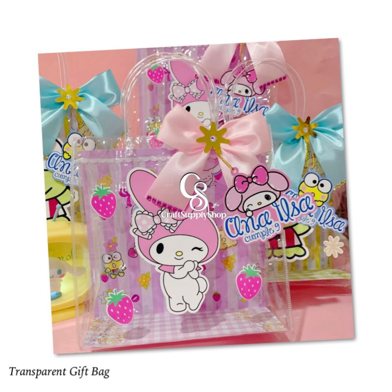 Clear Plastic Gift Bags with Handles - 9.06"x6.7"x2.76" Reusable PVC Tote for Party Favors,Wedding, Birthday, Baby Shower, Halloween, goodie Bags, Retail Shopping, Boutique, Treat Bags