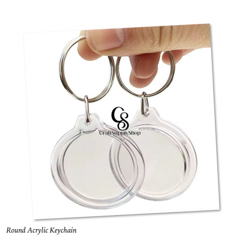 Round Blank Photo Insert Keychains 10 Sets Acrylic Photo Snap in Keychain 1.6 Inch Round Custom Blank Photo Keyring DIY Picture Frames for Double-Sided Photos Clear