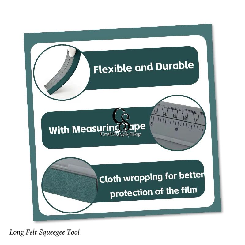 10/12 Inch Vinyl Wrap Squeegee Felt Long Size Vehicle Scraper Tool Car Vinyl Squeegee with Size Scale