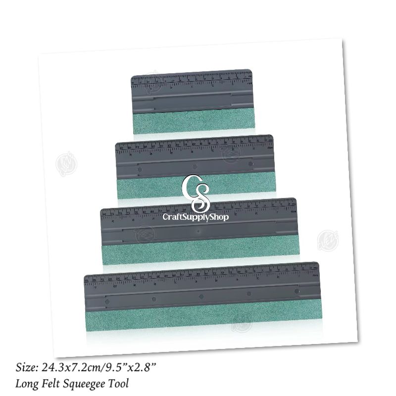 10/12 Inch Vinyl Wrap Squeegee Felt Long Size Vehicle Scraper Tool Car Vinyl Squeegee with Size Scale