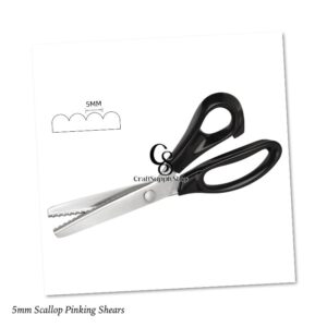 9 Inch Pinking Shears for Fabric, Scalloped Zig Zag Scissors, Ergonomic Grips, Ultra-Sharp, Professional Peaking Shears for Sewing, Craft, Dressmaking