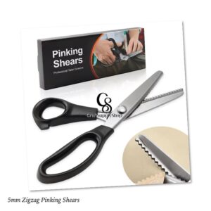 Pinking Shears, Zig-Zag Edge, Serrated Blades, Professional Sewing Craft Cut Tailor Zig-Zag Scissors, Fabric Decoration Comfort Grip