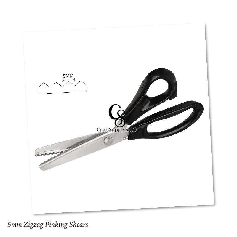 Pinking Shears, Zig-Zag Edge, Serrated Blades, Professional Sewing Craft Cut Tailor Zig-Zag Scissors, Fabric Decoration Comfort Grip