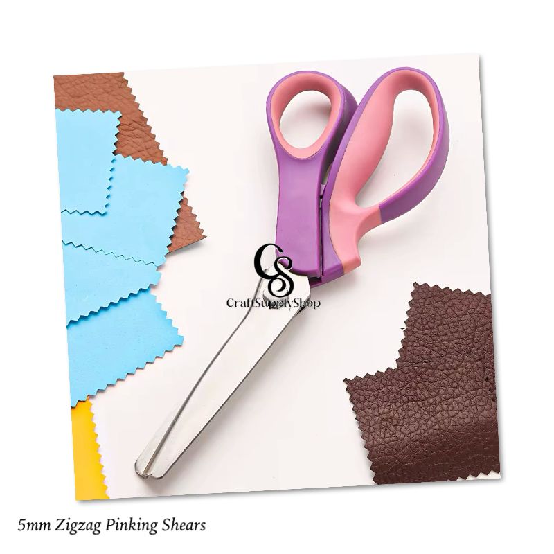 Pinking Shears, Zig-Zag Edge, Serrated Blades, Professional Sewing Craft Cut Tailor Zig-Zag Scissors, Fabric Decoration Comfort Grip