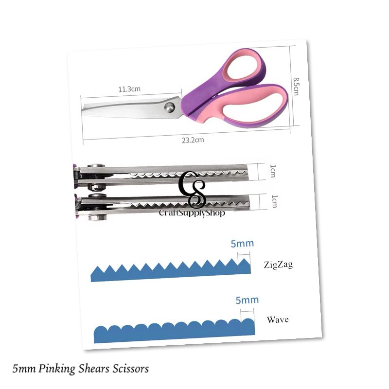 5mm Pinking Shears - Zigzag Scissors (4) Pinking Shears, Zig-Zag Edge, Serrated Blades, Professional Sewing Craft Cut Tailor Zig-Zag Scissors, Fabric Decoration Comfort Grip Pinking Shears, Zig-Zag Edge, Serrated Blades, Professional Sewing Craft Cut Tailor Zig-Zag Scissors, Fabric Decoration Comfort Grip