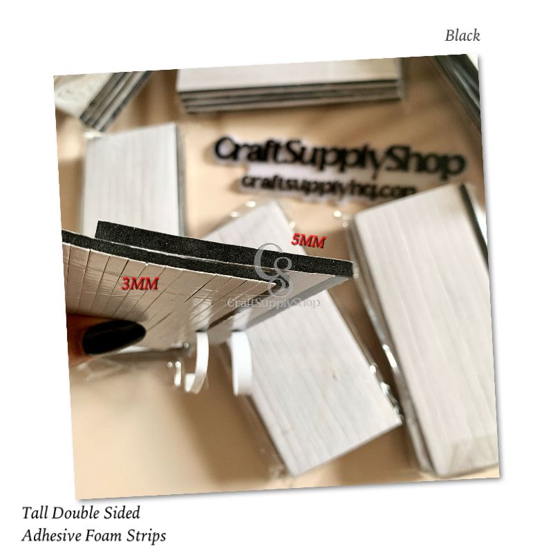 5mm Tall Pre Cut Double Sided Adhesive Strips (7) Double-Side Tall Foam Strips Tape, Craftsupplyshop tall foam double sided foam strips