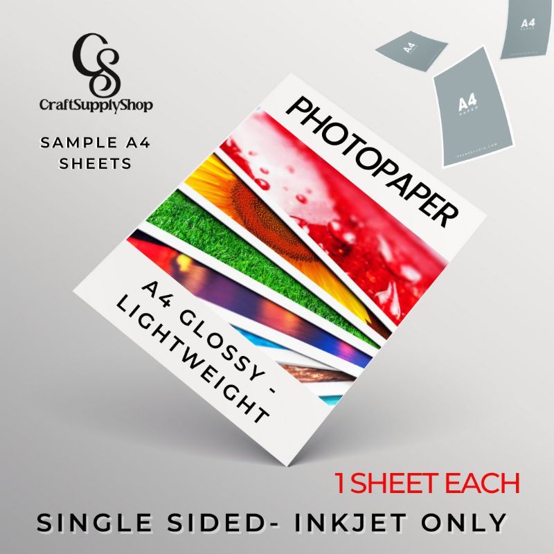 3pack CraftSupplyShop AL LIGHTWEIGHT heavyweight Samples Printable Inkjet Single Sided Double sided Photopaper