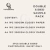 3pack CraftSupplyShop AL LIGHTWEIGHT heavyweight Samples Printable Inkjet Single Sided Double sided Photopaper