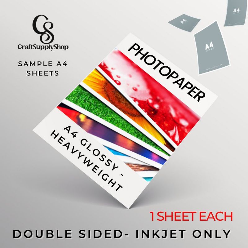 3pack CraftSupplyShop AL LIGHTWEIGHT heavyweight Samples Printable Inkjet Single Sided Double sided Photopaper