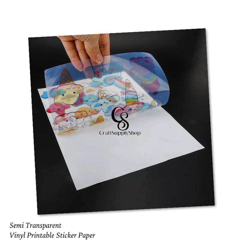 Semi Transparent Waterproof Craftsupplyshop vinyl sticker paper (3) Craftsupplyshop Printable Vinyl Sticker Paper - Waterproof Decal Paper for Inkjet Printer
