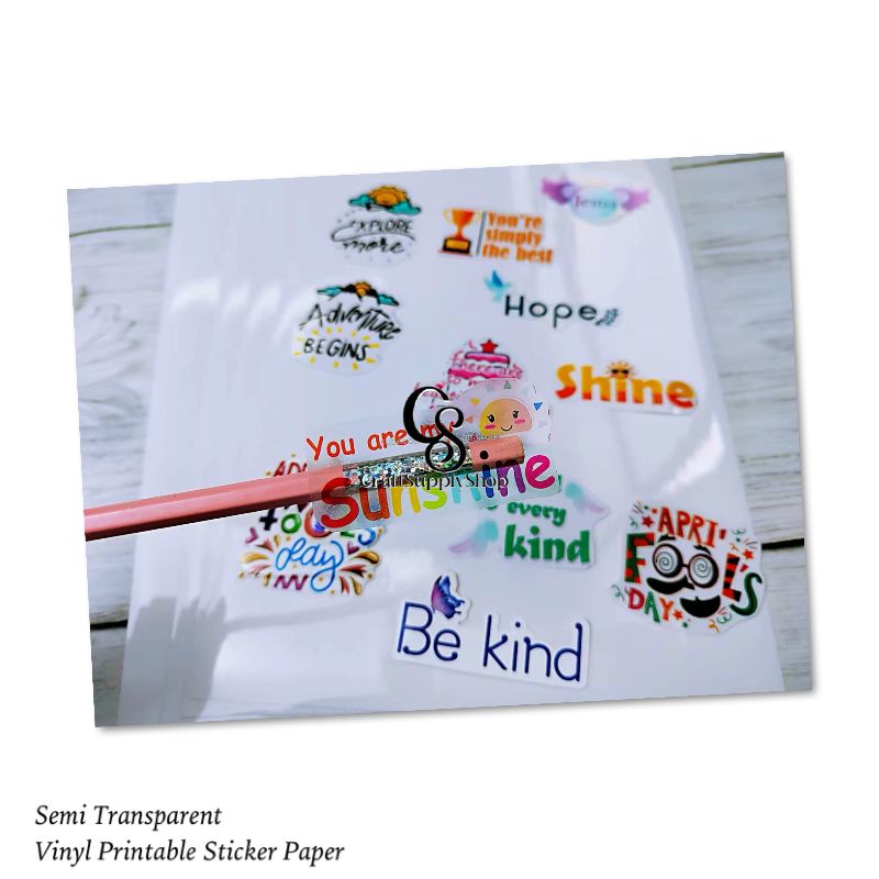 Semi Transparent Waterproof Craftsupplyshop vinyl sticker paper (5) Craftsupplyshop Printable Vinyl Sticker Paper - Waterproof Decal Paper for Inkjet Printer