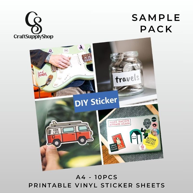 Vinyl Stickers Sample Sheet (1) Craftsupplyshop Printable Vinyl Sticker Paper - Waterproof Decal Paper for Inkjet Printer