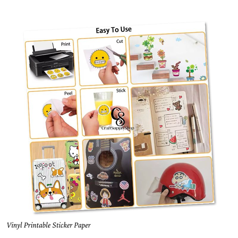 Waterproof Craftsupplyshop vinyl sticker paper (2) Craftsupplyshop Printable Vinyl Sticker Paper - Waterproof Decal Paper for Inkjet Printer