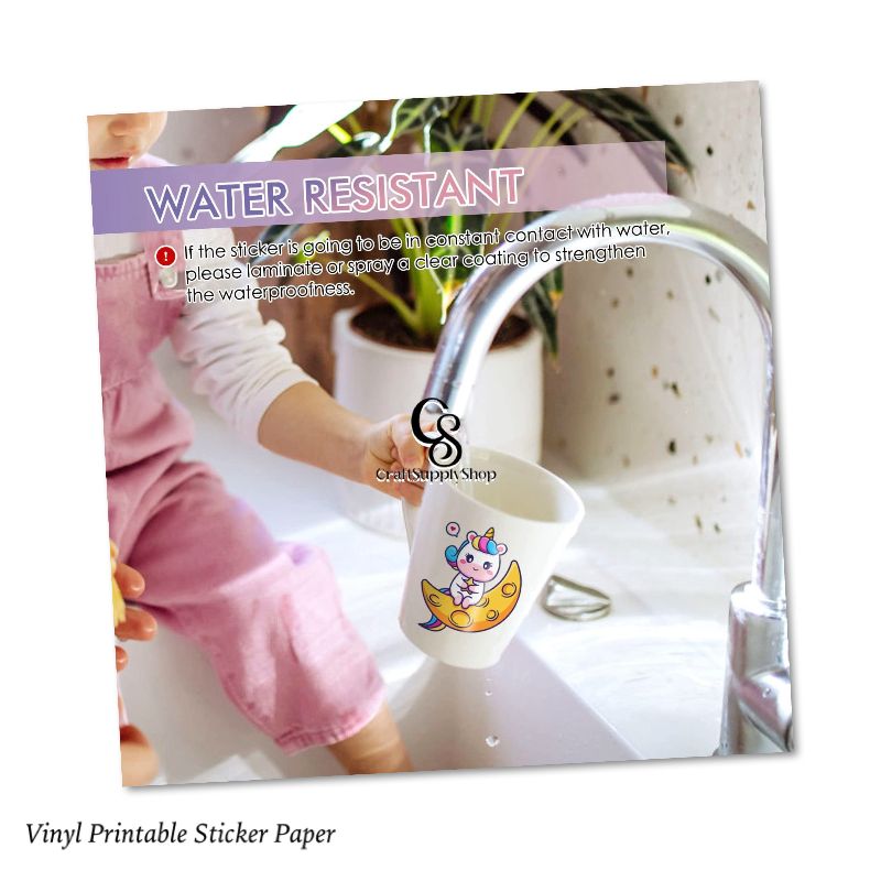 Waterproof Craftsupplyshop vinyl sticker paper (4) Craftsupplyshop Printable Vinyl Sticker Paper - Waterproof Decal Paper for Inkjet Printer
