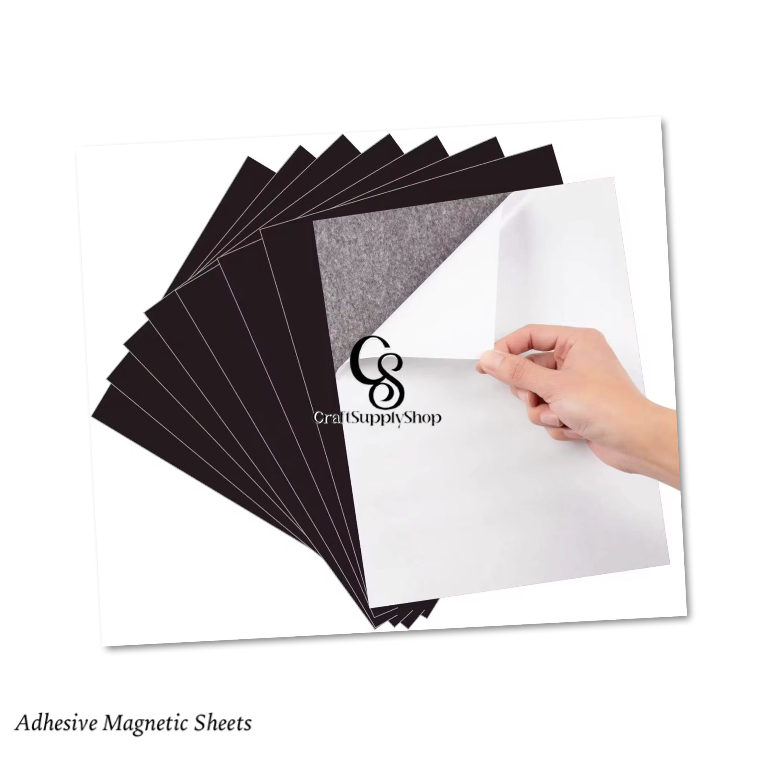 Magnetic Sheets with Adhesive Backing for Crafts, DIY 12 Pack. Strong Craft Magnets A4 to Make Flexible Magnet Self Sticky Tapes, Strips, Squares, Sheet for School Classroom Board, Fridge, Photos