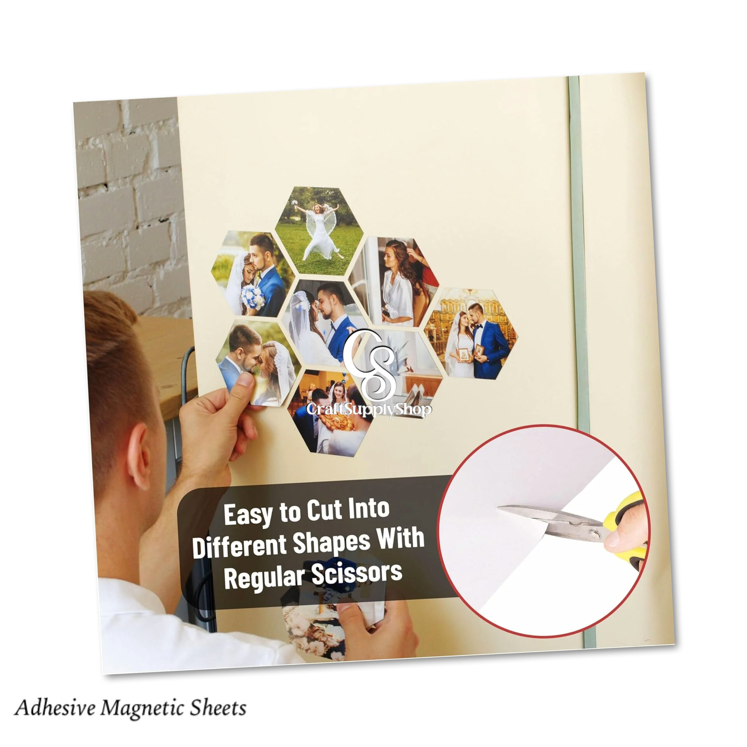 Magnetic Sheets with Adhesive Backing for Crafts, DIY 12 Pack. Strong Craft Magnets A4 to Make Flexible Magnet Self Sticky Tapes, Strips, Squares, Sheet for School Classroom Board, Fridge, Photos