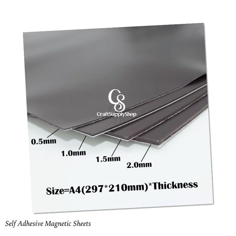 Pack of 5 Craftsupplyshop Flexible Adhesive Magnetic Sheets Measuring 21.08 X 29.72 cm (A4 Size, 210X297Mm) with a Thickness of 1mm, Perfect for Creating Photo And Picture Magnets (5) Magnetic Sheets with Adhesive Backing for Crafts, DIY 12 Pack. Strong Craft Magnets A4 to Make Flexible Magnet Self Sticky Tapes, Strips, Squares, Sheet for School Classroom Board, Fridge, Photos