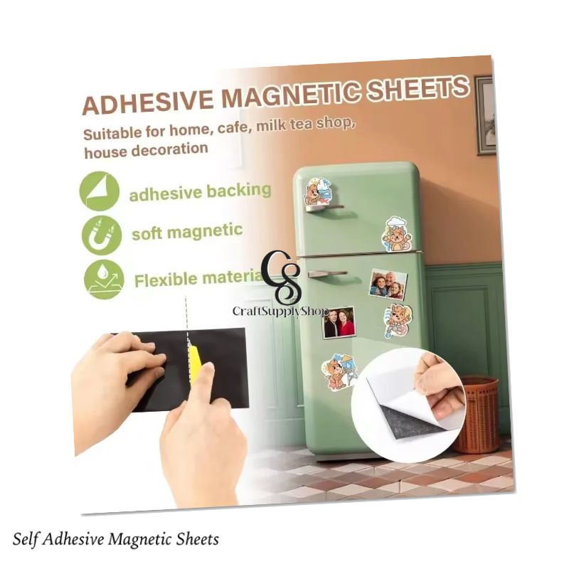 Pack of 5 Craftsupplyshop Flexible Adhesive Magnetic Sheets Measuring 21.08 X 29.72 cm (A4 Size, 210X297Mm) with a Thickness of 1mm, Perfect for Creating Photo And Picture Magnets (7) Magnetic Sheets with Adhesive Backing for Crafts, DIY 12 Pack. Strong Craft Magnets A4 to Make Flexible Magnet Self Sticky Tapes, Strips, Squares, Sheet for School Classroom Board, Fridge, Photos