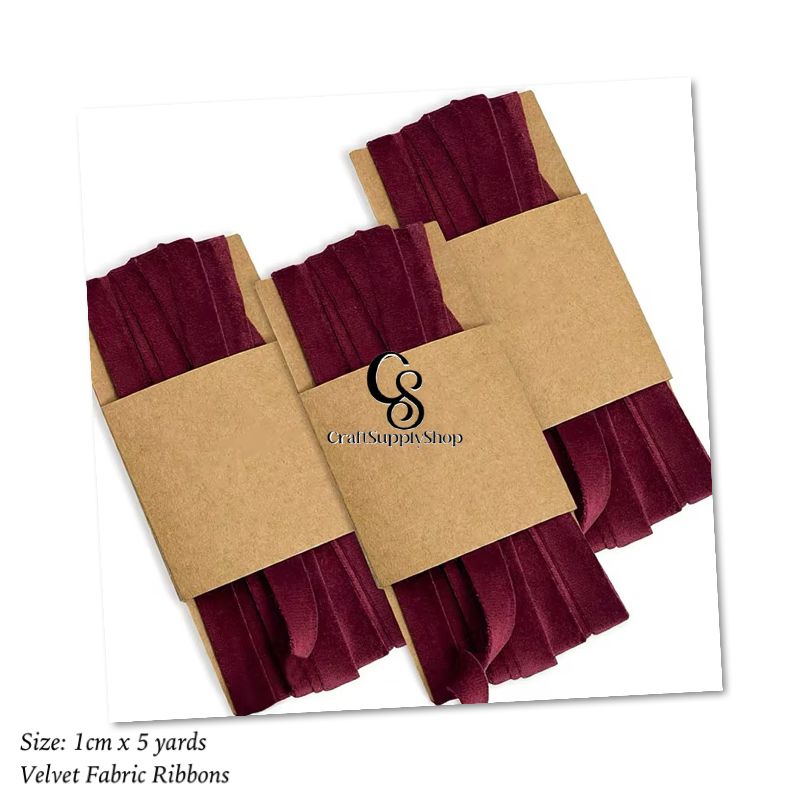 10mm Dutch Velvet Fabric Ribbons (1) Craftsupplyshop Velvet Wreath Merry Christmas Ribbon 10 mm Velvet Ribbon for Christmas Wreath Decoration Handmade Craft Ornaments