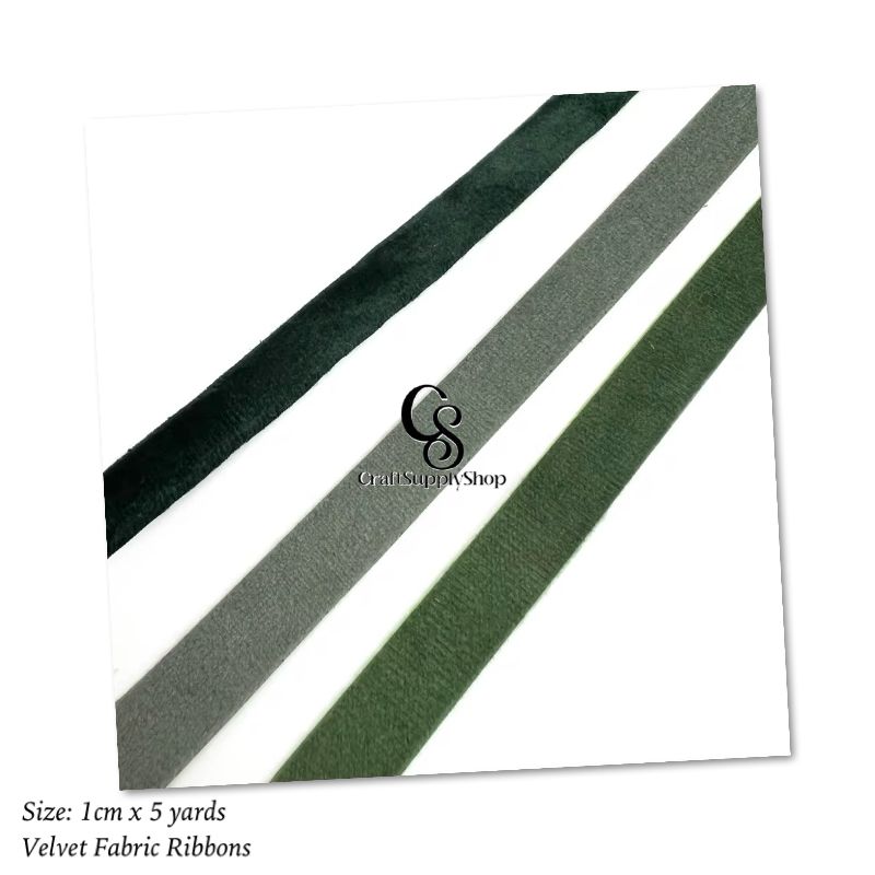 10mm Dutch Velvet Fabric Ribbons (4) Craftsupplyshop Velvet Wreath Merry Christmas Ribbon 10 mm Velvet Ribbon for Christmas Wreath Decoration Handmade Craft Ornaments