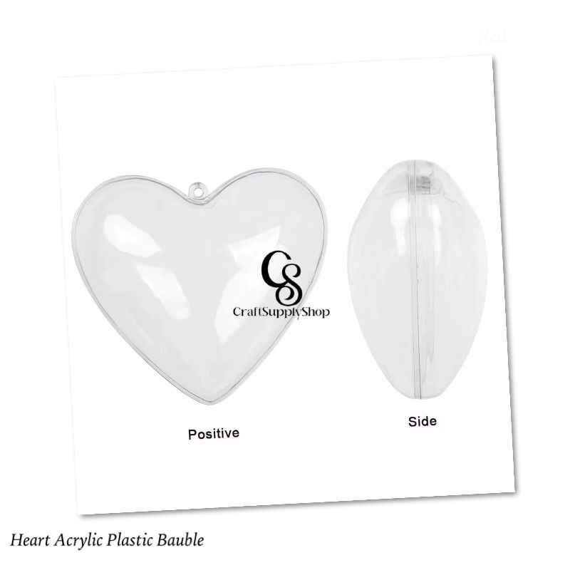 Heart-shaped Fillable Ball Clear Plastic Acrylic Fillable Transparent Ball Ornament Gift Present Christmas Decor, 10cm Heart Acrylic Ornament Baubles Ball