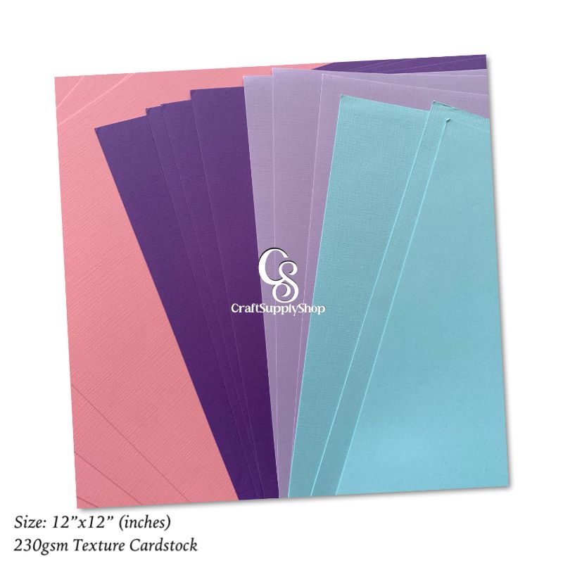 Craftsupplyshop 12x12 Cardstock 230gsm Textured Linen Crosshatch Scrapbook Paper cardstock for 3d letters, cards, toppers, arts and crafts