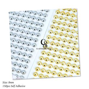 5MM 8MM Half-Round Pearls in Gold & Silver for DIY Projects & Scrapbooking Decorative Crafts