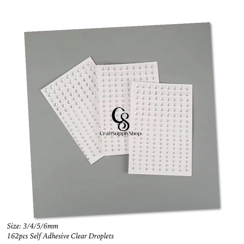Clear Dewdrop Water Droplets Sticker Self-Adhesive Round Dew Drop Simulation Resin Water Shape Beads for DIY Scrapbooking Crafts Card Making Face Decor Accessories