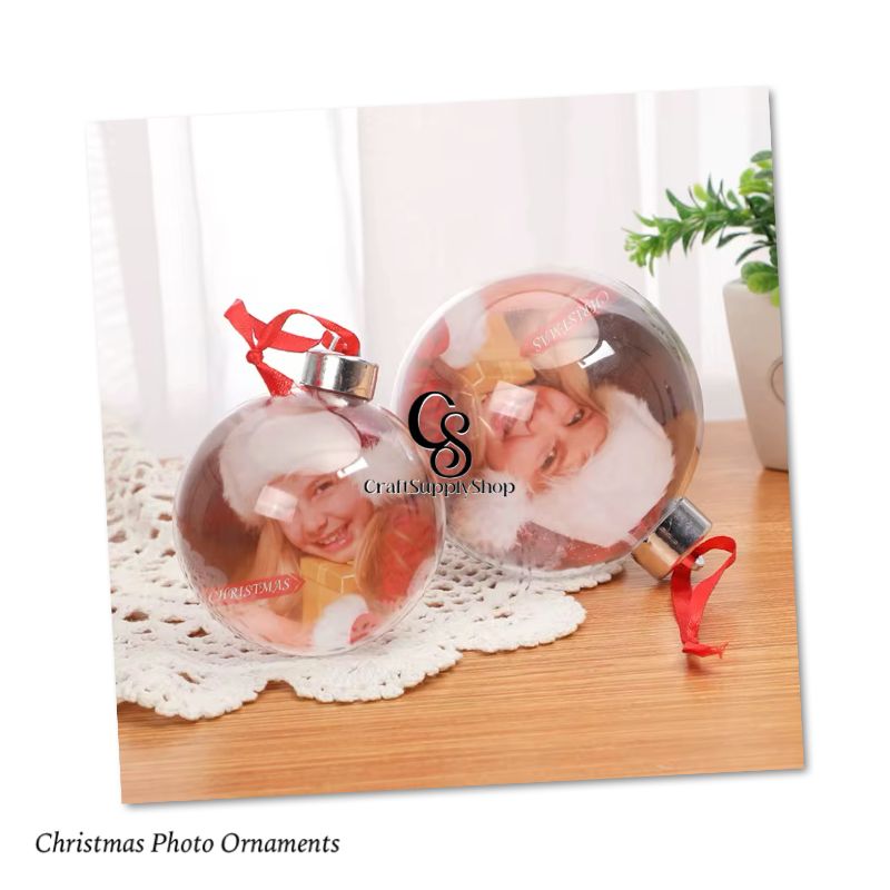 8cm/10cm Clear Plastic Christmas Flat Ball Ornaments Xmas DIY Christmas Photo Ball, picture open and close ornament ball bauble