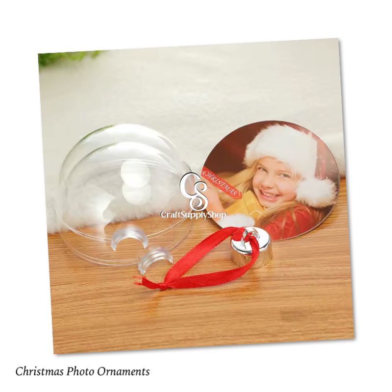 8cm/10cm Clear Plastic Christmas Flat Ball Ornaments Xmas DIY Christmas Photo Ball, picture open and close ornament ball bauble
