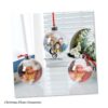 8cm/10cm Clear Plastic Christmas Flat Ball Ornaments Xmas DIY Christmas Photo Ball, picture open and close ornament ball bauble